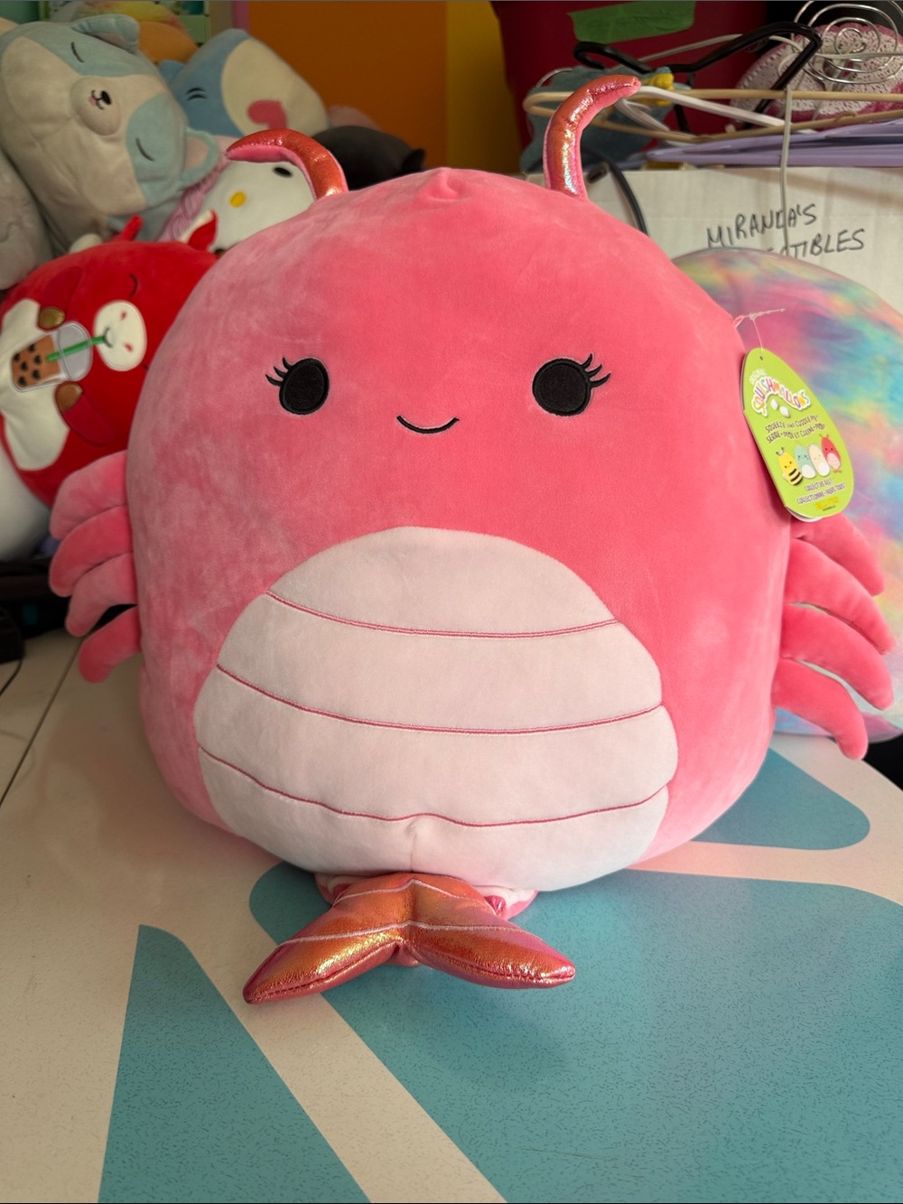 Squishmallows Pink Simone the Shrimp Plush Toy - 16”